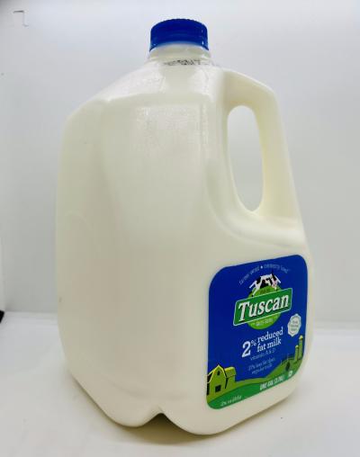 Tuscan dairy farms 2% reduced fat milk vitamin A & D 37% less fat than regular milk 1 gallon