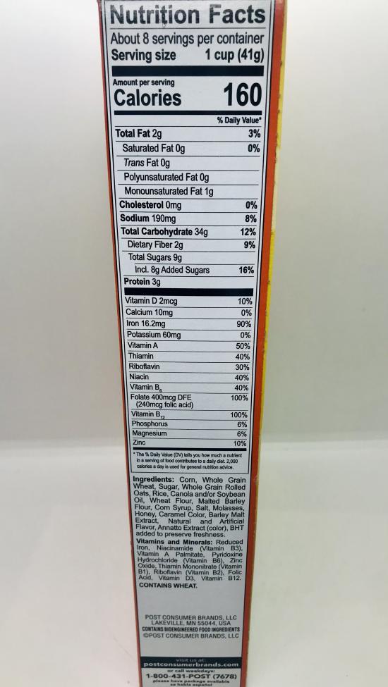 Post HB of Oats Honey roasted 340g.