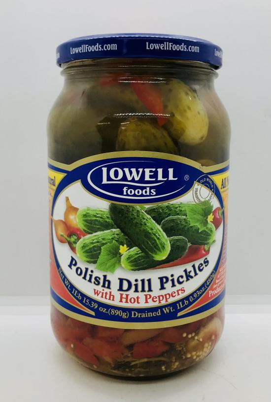 Lowell Polish Pickles Hot Peppers 890g.