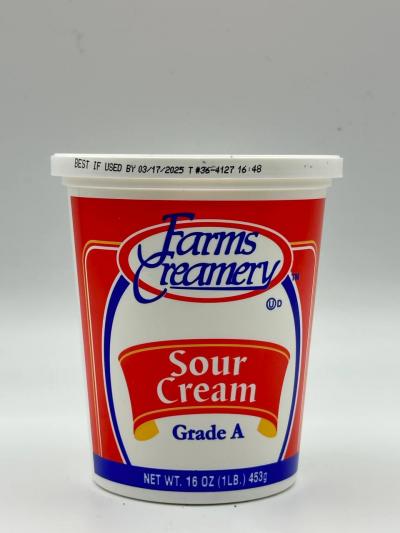 FARMS CREAMERY Sour Cream Grade A  453g