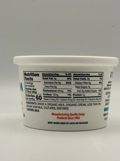 Sour Cream Organic Amish  425g