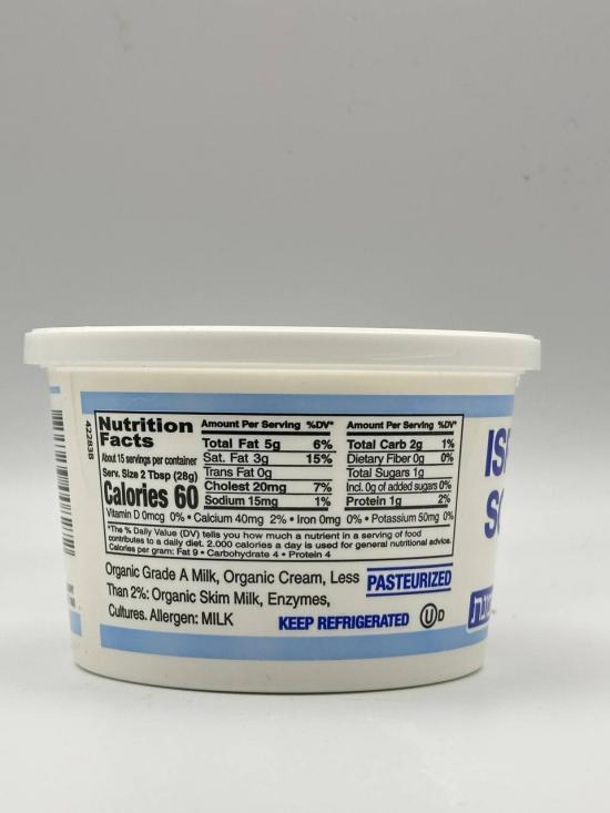 Israeli Style Sour Cream Organic 425g