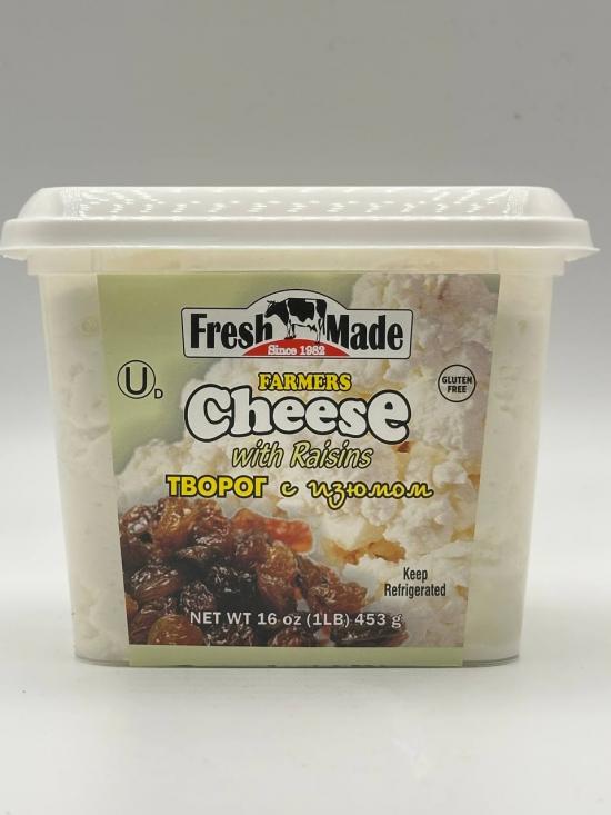 Fresh Made Farmer Cheese with Rasins 453g