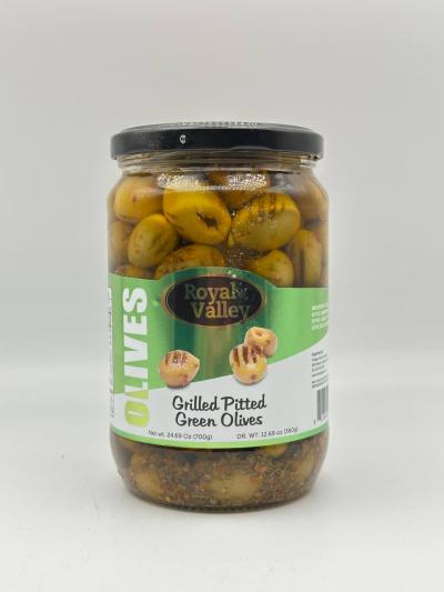 ROYAL VALLEY Grilled Pitted Green Olives 700g