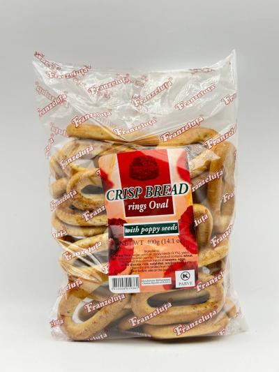 CRISP BREAD RINGS OVAL WITH POPPY SEEDS 400G